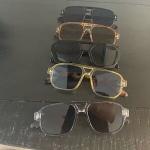 Stylish Sunglasses Set in Black, Brown, and Gold